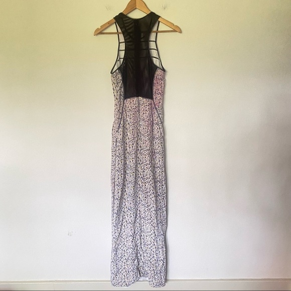 Yigel Azrouël Sz 6 100% Silk Abstract Zipper Detail Mesh Back Evening Gown - Picture 7 of 9